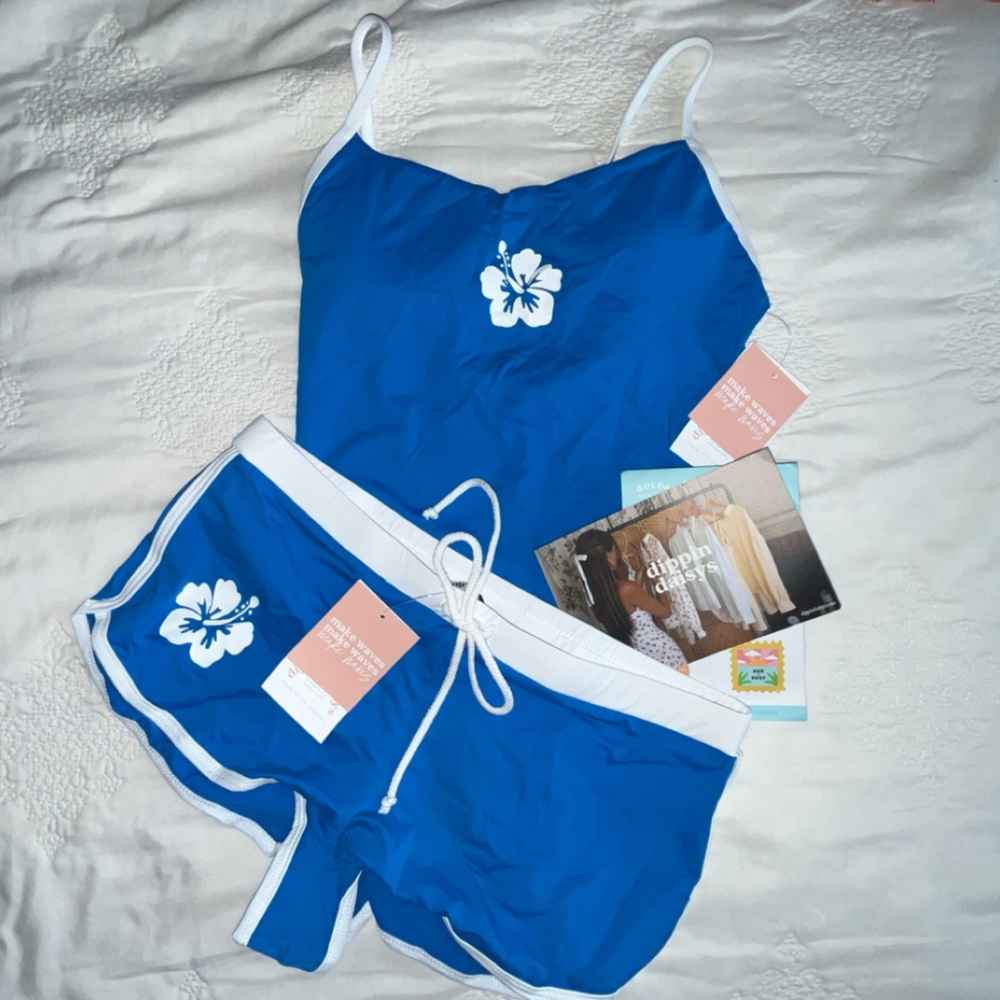 dippin daisys Blue Floral Swim Set